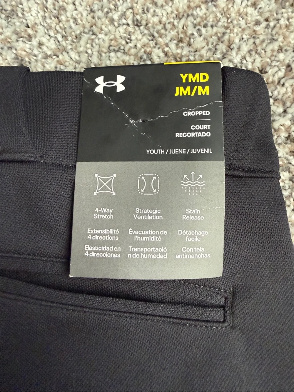 Under Armour Kids Black Softball Capri Shorts